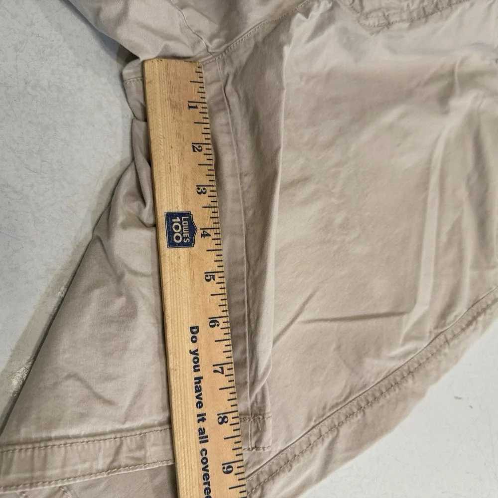 Croft & Barrow‎ Womens Khaki Classic Fit Stretch Chino Shorts Size 16 Tan Cotton